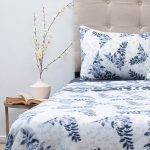 Sábanas Polar Composé 1.5 Plazas / Ramas Blanco Azul – Doral