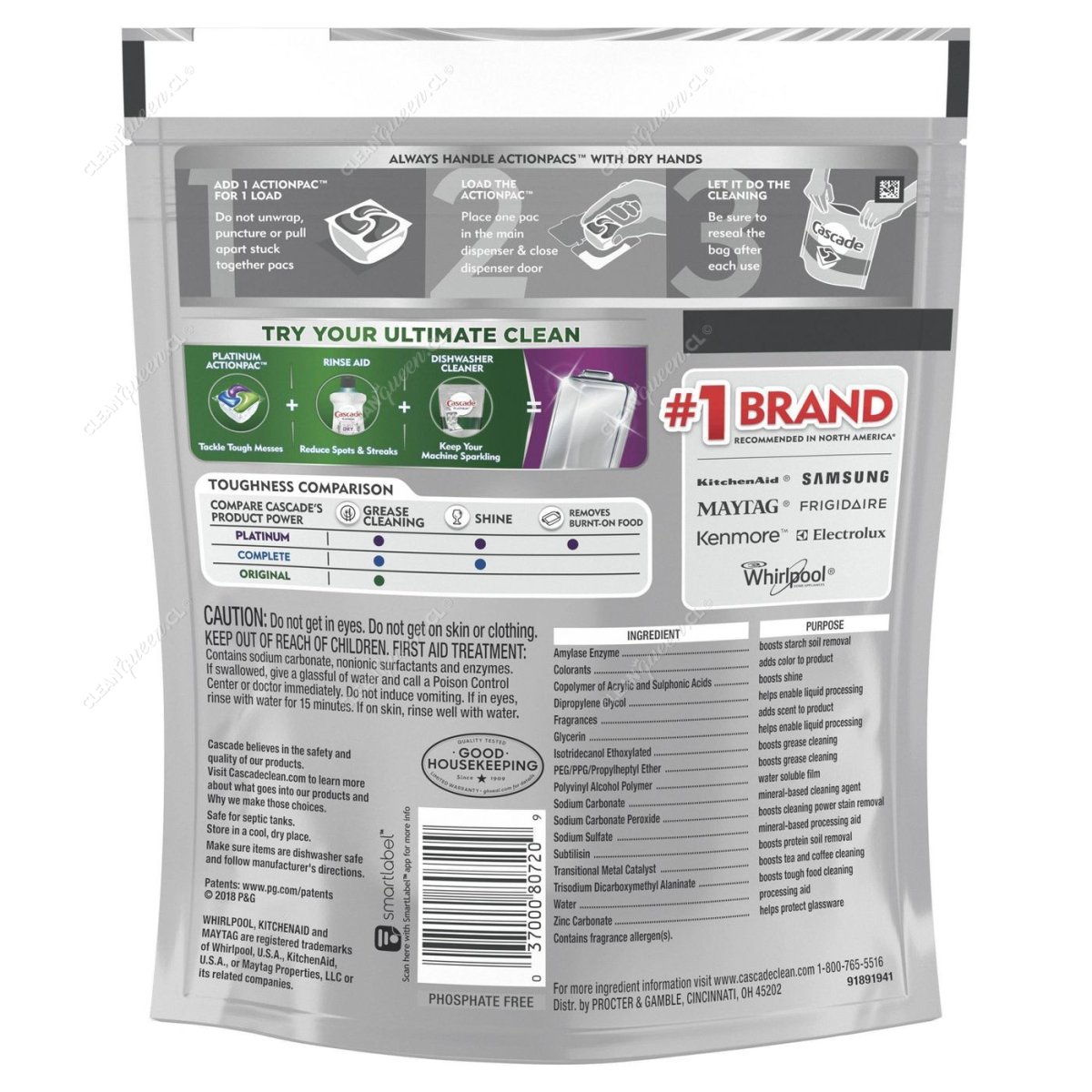 Detergente Lavavajillas Cápsulas Cascade Pods 21 Unid