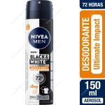Desodorante Aerosol Hombre Nivea Men Black & White Ultimate Impact Invisible 150 ml