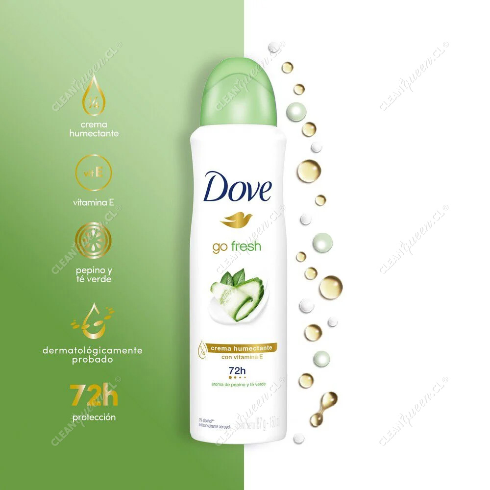 Desodorante Aerosol Mujer Dove Go Fresh Pepino y Té Verde 150 ml