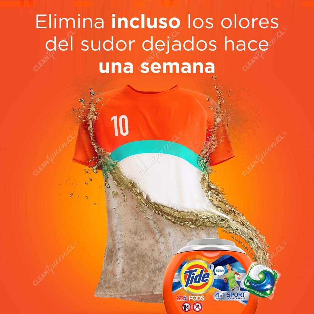 Detergente Cápsulas Tide Febreze Sport 54 Unid