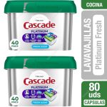 Detergente Lavavajillas Cápsulas Cascade Platinum Fresh 2 x 40 un