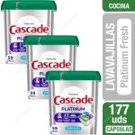 Detergente Lavavajillas Cápsulas Cascade Platinum Fresh 3 x 59 un