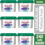 Detergente Lavavajillas Cápsulas Cascade Platinum Fresh 6 x 40 un