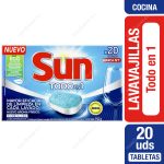 Detergente Lavavajillas Tabletas Sun Todo en Uno 20 un