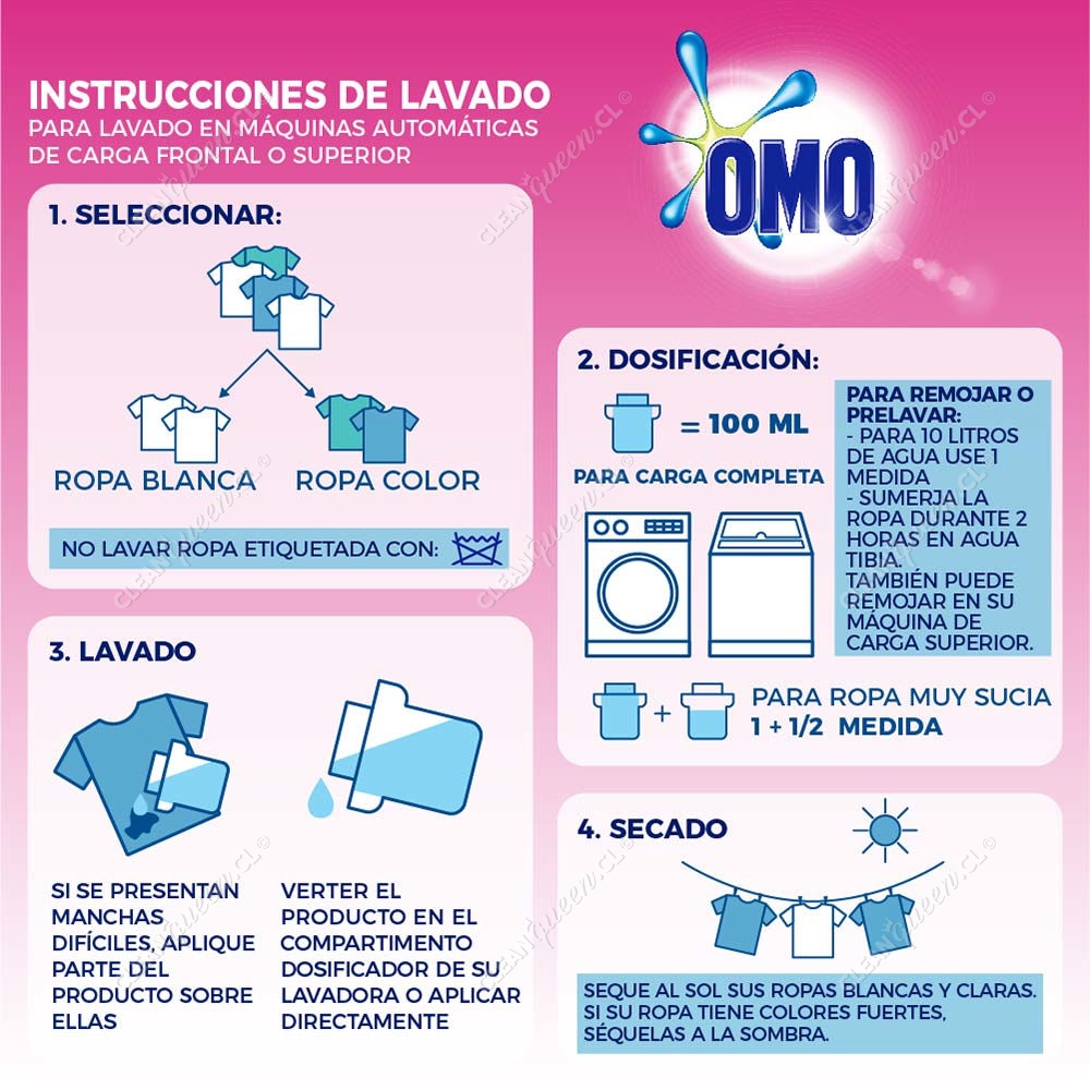 Detergente Líquido Omo Piel Sensible Botella 2.7 L