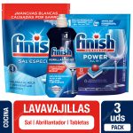 Pack Lavavajilla Finish: Sal 1 Kg, Abrillantador 400 ml y Detergente Tabletas 13 un