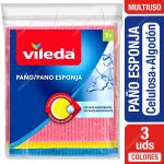 Paño Esponja Celulosa + Algodón Vileda 3 Unid