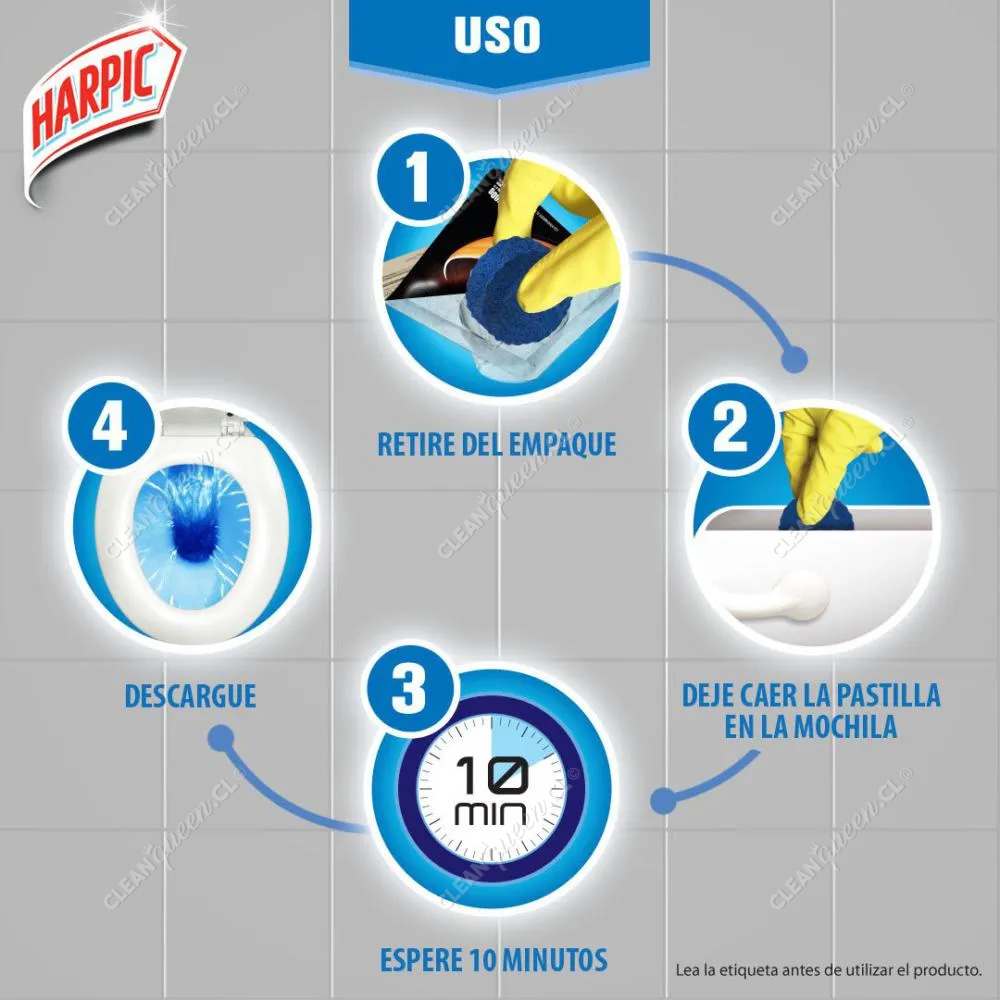 Pastilla Inodoro Harpic Poder Marino 45 g x 5 un