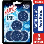 Pastilla Inodoro Harpic Poder Marino 45 g x 5 un